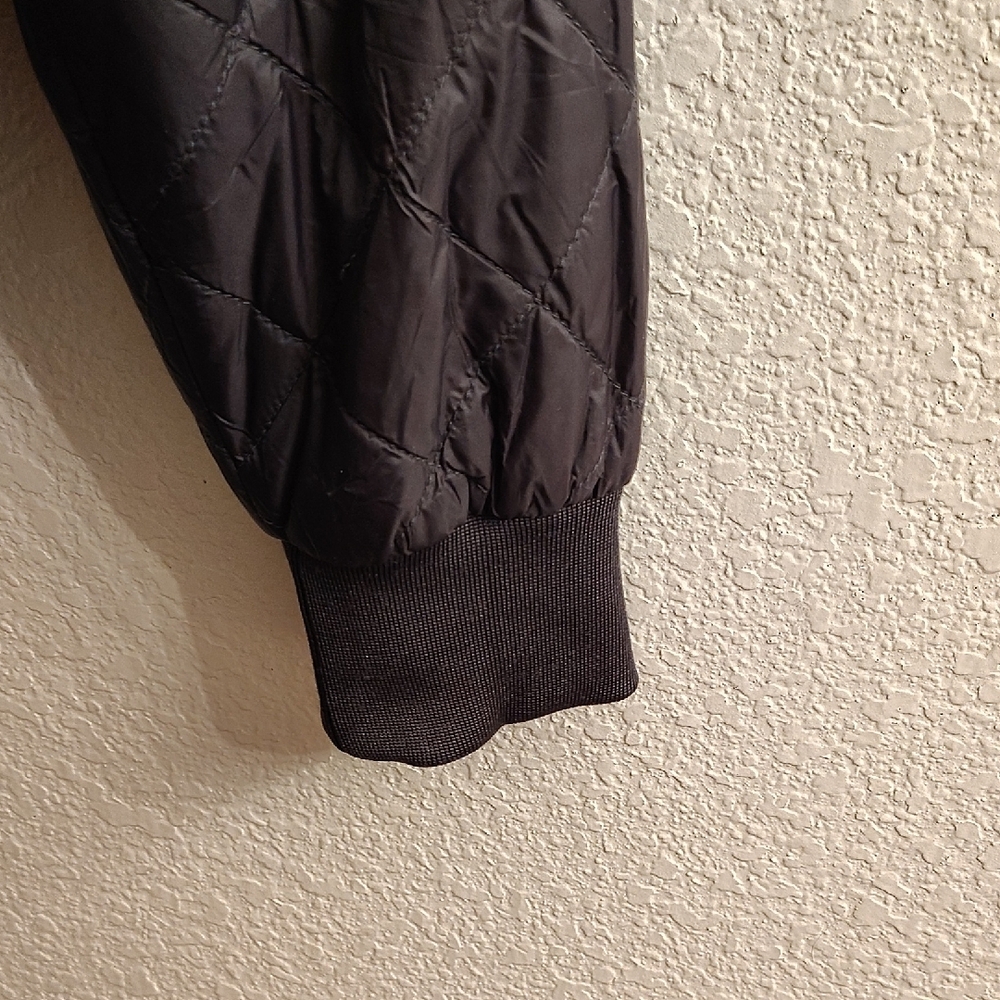 INSO Collection Black Quilted Bomber Jacket for Women B34 - Picture 7 of 13